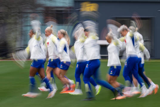 Players of the Swedish women's national football team at a