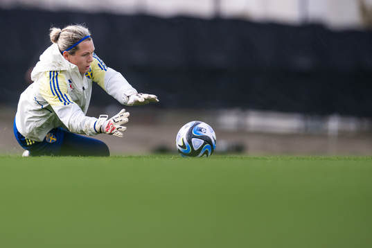 goalkeeper Jennifer Falk of the Swedish women's national
