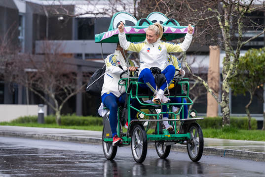 Rebecka Blomqvist, goalkeeper Jennifer Falk and Sofia