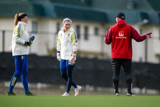 Goalkeeper Tove Enblom, goalkeeper Jennifer Falk and