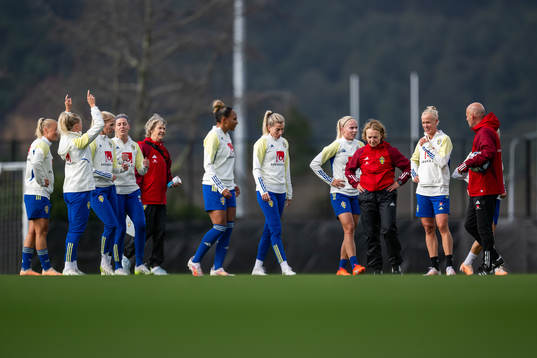 Players of the Swedish women's national football team at a
