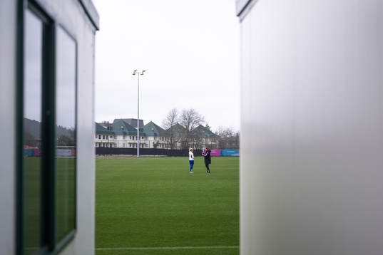 Rebecka Blomqvist and head coach Peter Gerhardsson of the