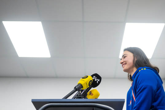 Goalkeeper Zecira Musovic of the Swedish women's national