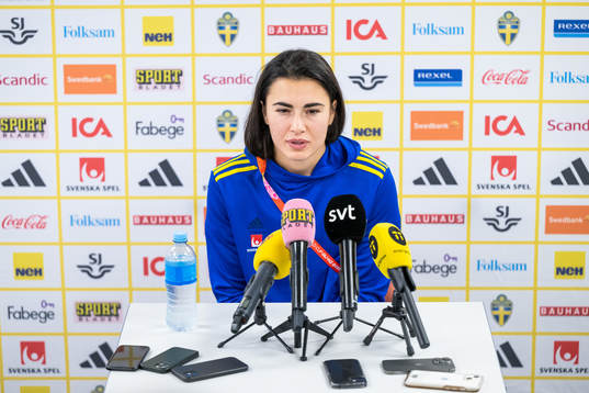 Goalkeeper Zecira Musovic of the Swedish women's national
