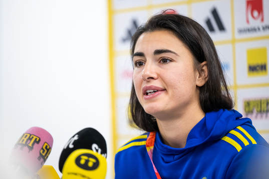 Goalkeeper Zecira Musovic of the Swedish women's national