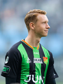 GAIS Julius Lindberg innan fotbollsmatchen i Superettan