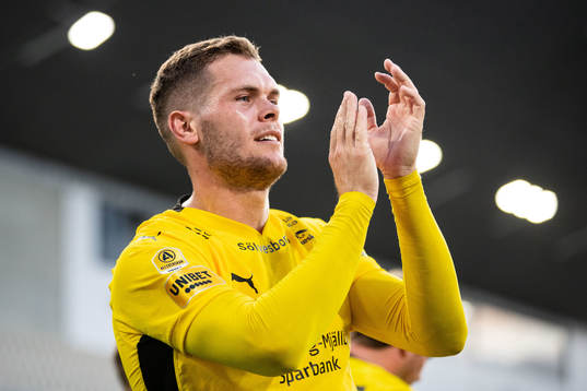 Mjällbys Jacob Bergström jublar