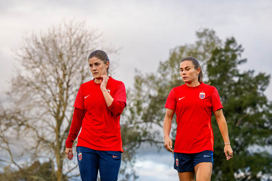 Maren Mjelde and Emilie Bosshard Haavi of the Norwegian