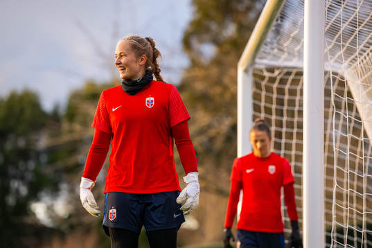 Goalkeeper Aurora Mikalsen of the Norwegian women’s