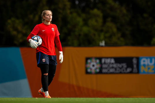 Goalkeeper Aurora Mikalsen of the Norwegian women’s