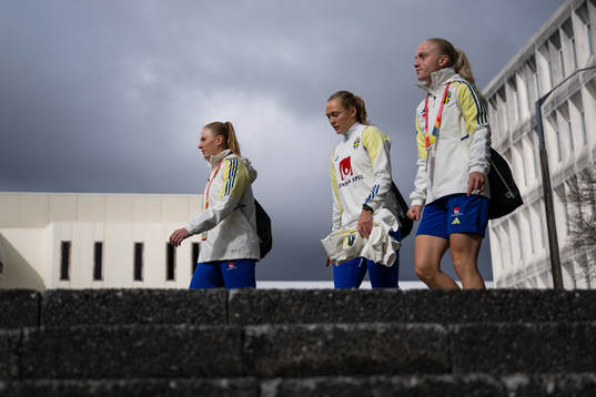 Goalkeeper Tove Enblom, Magdalena Eriksson and Anna