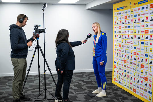 Stina Lennartsson of the Swedish women's football team at a