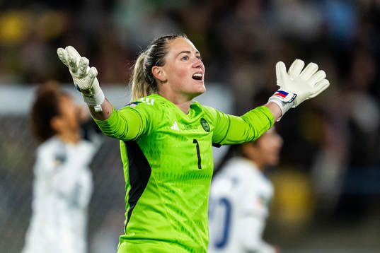 goalkeeper Olivia McDaniel of Philippines celebrates