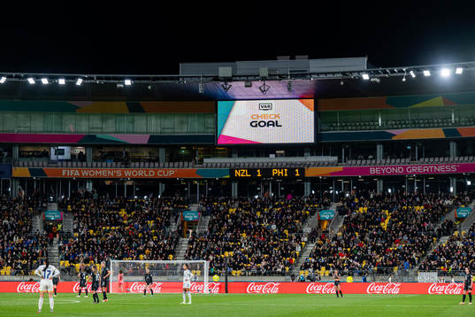 A screen shows information about a VAR Goal check