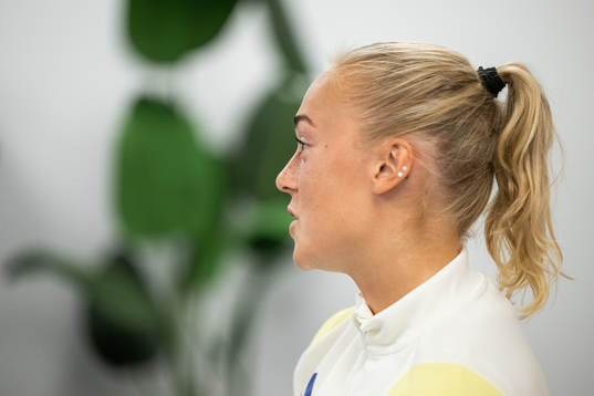 Hanna Bennison of the Swedish women's football team at a