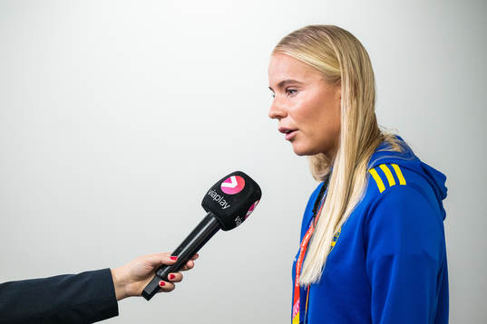 Stina Lennartsson of the Swedish women's football team at a