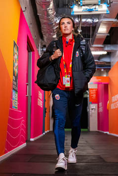 Ingrid Syrstad Engen of Norway arrives