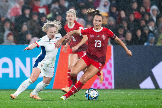 Thea Bjelde of Norway and Lia Wälti of Switzerland