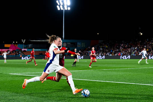 Frida Maanum of Norway and Nadine Riesen of Switzerland