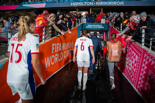Maren Mjelde of Norway at half-time