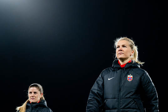 Ada Hegerberg and Maren Mjelde of Norway