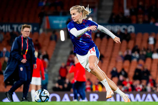 Ada Hegerberg of Norway warms up