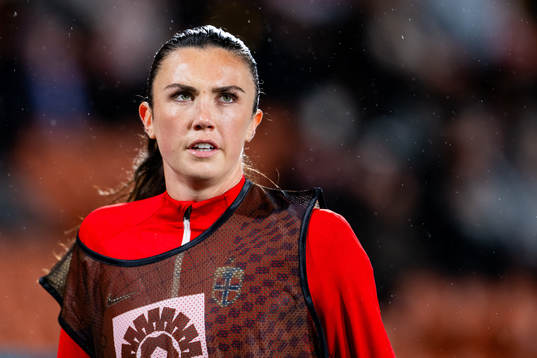 Ingrid Syrstad Engen of Norway warms up