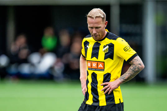 Mikkel Rygaard Jensen of BK Häcken looks dejected