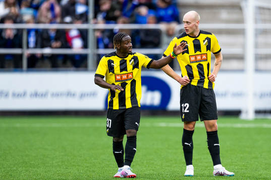 Ibrahim Sadiq and Valgeir Lunddal of BK Häcken in