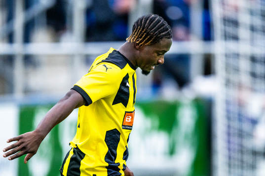 Ibrahim Sadiq of BK Häcken looks dejected