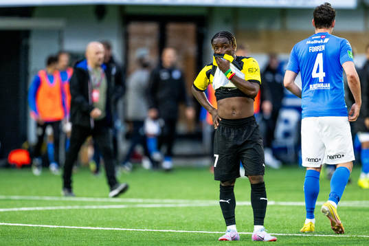 Ibrahim Sadiq of BK Häcken looks dejected