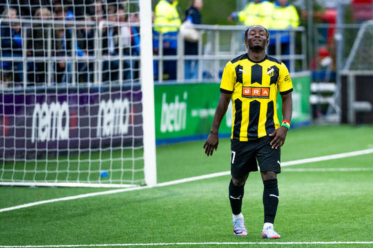 Ibrahim Sadiq of BK Häcken looks dejected