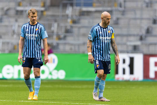 Rasmus Schuller and Magnus Eriksson of Djurgården looks
