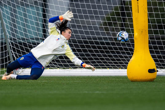 Goalkeeper Zecira Musovic of the Swedish women's national