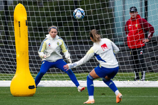 goalkeeper Jennifer Falk of the Swedish women's national