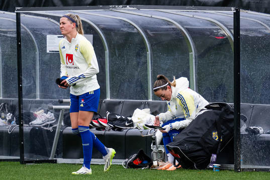 Olivia Schough and Kosovare Asllani of the Swedish women's