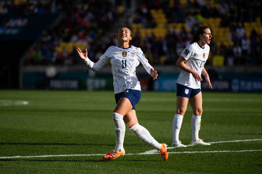 Sophia Smith of USA looks dejected