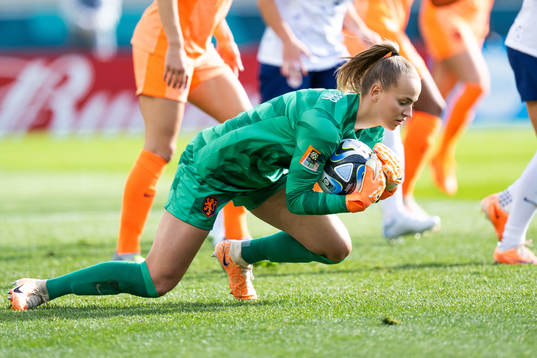 goalkeeper Daphne van Domselaar of Netherlands