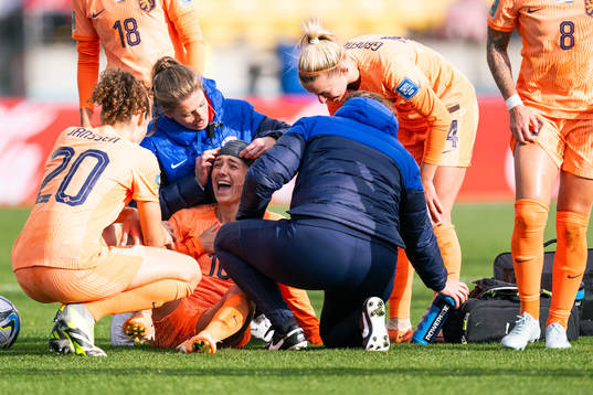 Danielle van de Donk of Netherlands receives medical