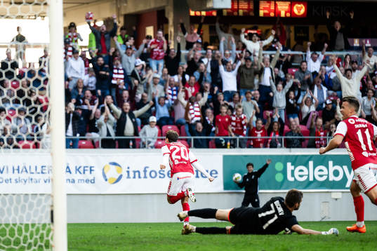 Jacob Trenskow of Kalmar celebrates
