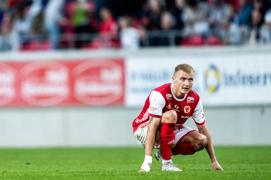 David Kristjan Olafsson of Kalmar looks dejected