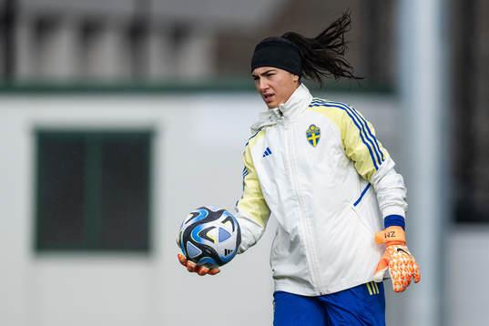 Goalkeeper Zecira Musovic of the Swedish women's national