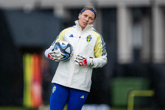 Goalkeeper Jennifer Falk of the Swedish women's national