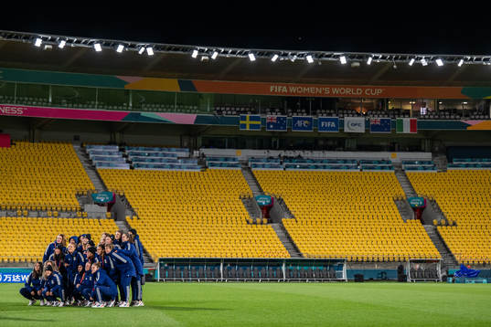 Players of the Italian women's national football team at a
