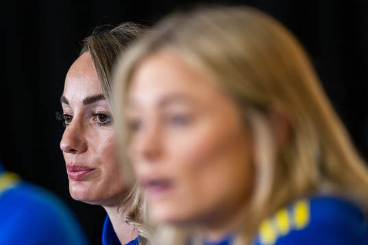 Kosovare Asllani and Fridolina Rolfö of the Swedish
