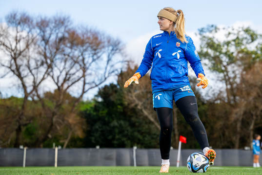 Goalkeeper Guro Pettersen of the Norwegian women’s