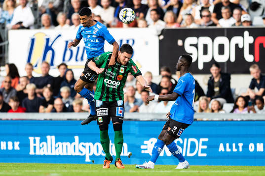 Halmstads Amir Al-Ammari och Varbergs Robin Tranberg
