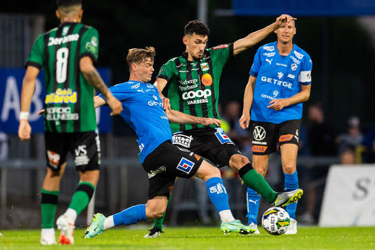 Halmstads Jonathan Svedberg och Varbergs Dion Krasniqi
