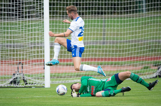 IFK Hässleholms målvakt Victor Stulic I matchen i div. 2