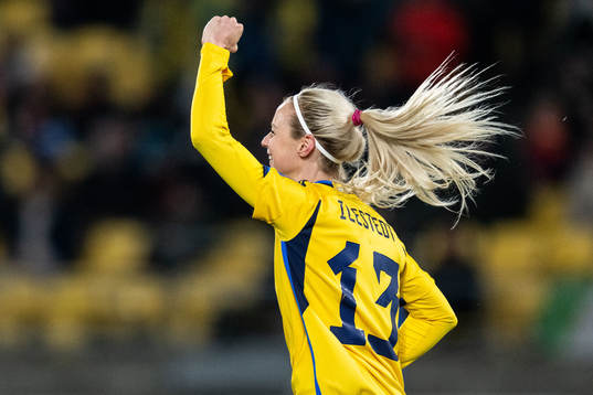 Amanda Ilestedt of Sweden celebrates